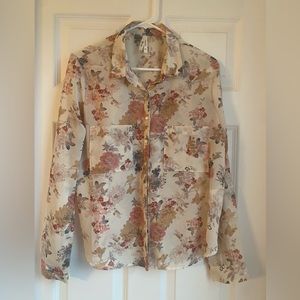 Truth Women’s Long Sleeve Blouse, Size XL, Beautiful Flower Print, Runs Small,